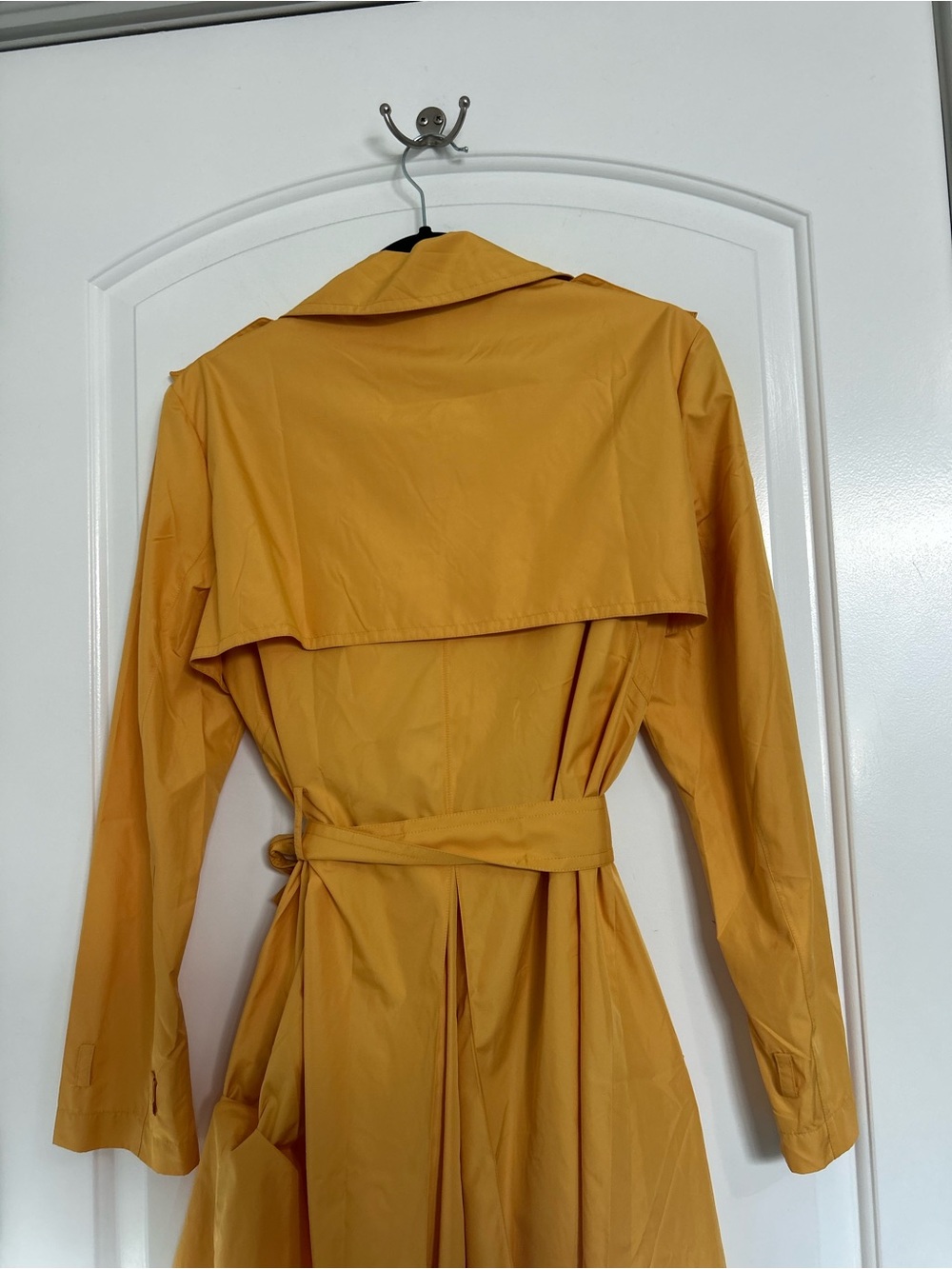 Lafayette 148 Mustard Yellow Trench Coat with Belt Size 8 Chic Fall Preppy 90s - Picture 14 of 16
